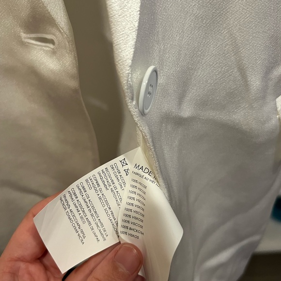 NWT Club Monaco Blanc De Blanc Satin blazer - Picture 2 of 7